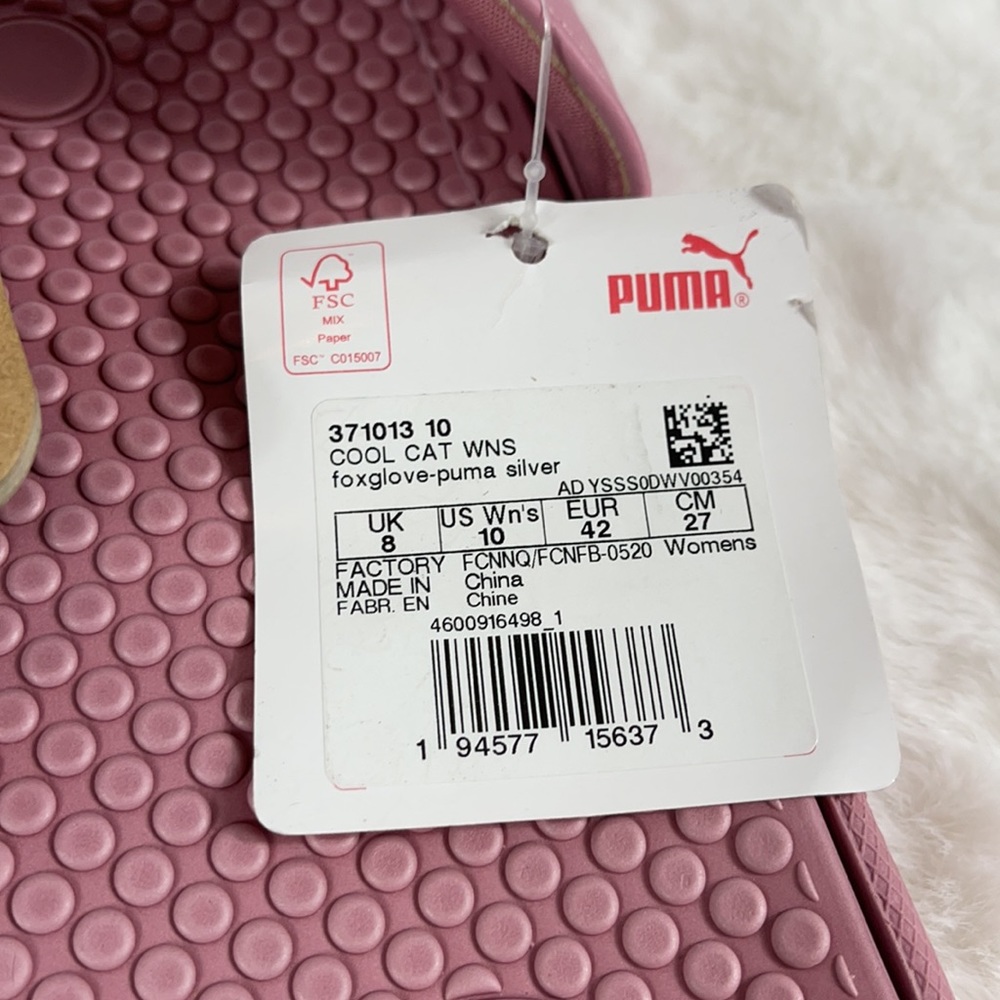 Womenβs Puma slippers pink and silver - Picture 9 of 9